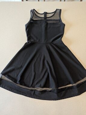 Classic Black Mesh, Flare Dress